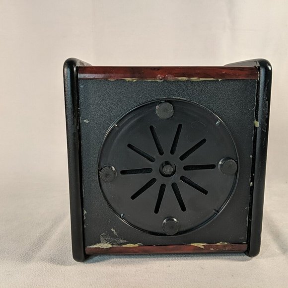 Wooden Remote Control Holder Spinning Rotating Brown Black Caddie Desk Organiser - Picture 6 of 15